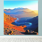 Majestueus bergdalstroomontwerp canvas afdruk (Insitu (Houten vloer))