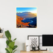 Majestueus bergdalstroomontwerp poster (Thuiskantoor)