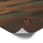 Majestueus bergkasteel bij zonsondergang in schild poster (Hoek)