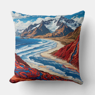 Majestueus berglandschap met levendige kleuren kussen