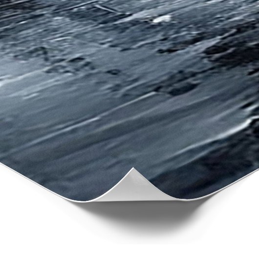 Majestueus berglandschap met rivier, pijnbomen poster (Hoek)