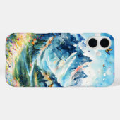 Majestueus berglandschap met vlinders, wild Case-Mate iPhone case (Achterkant (horizontaal))