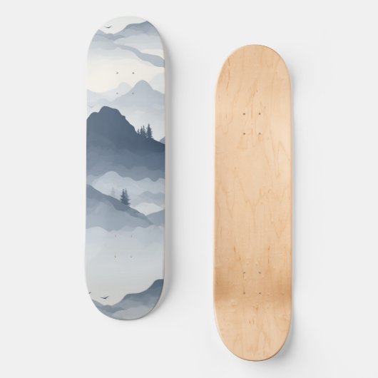 Majestueus berglandschap persoonlijk skateboard (Voorkant)