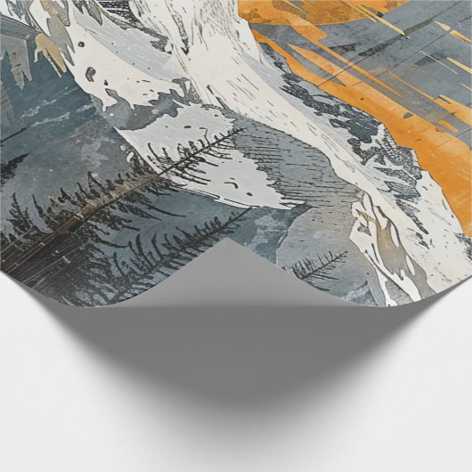 Majestueus berglandschap - Rustieke Natuur Cadeaupapier (Hoek)