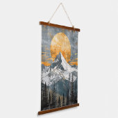 Majestueus berglandschap - Rustieke Natuur Hangend Wandkleed (Gebogen)