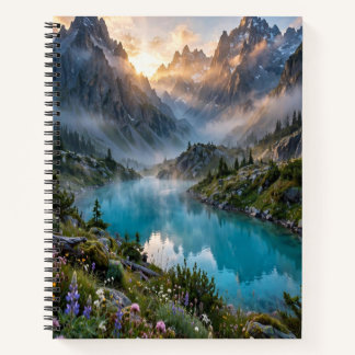 Majestueus Bergmeer Zonsopgang Notitieboek