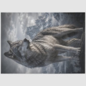 Majestueus bergwolfportret tissuepapier (Voorkant)