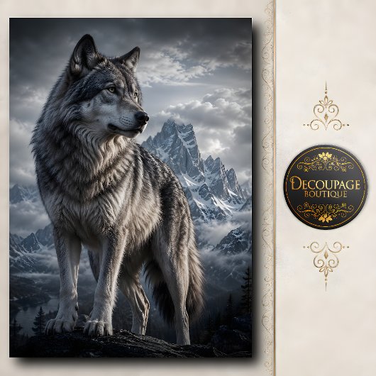 Majestueus bergwolfportret tissuepapier