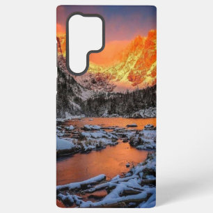 Majestueus bergzonsondergang winterlandschap natuu samsung galaxy hoesje