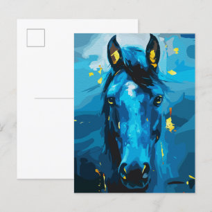 Majestueus Blauw Paard Kunst – Kracht en Elegantie Briefkaart