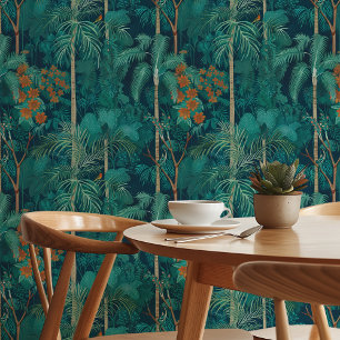 Majestueus Blauwgroen boslandschap Behang