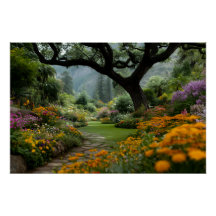 Majestueus Bloeiend Bladerdak Tuinpad