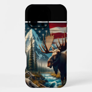 Majestueus Eland En Amerikaanse Vlag iPhone 16 Pro Max Hoesje