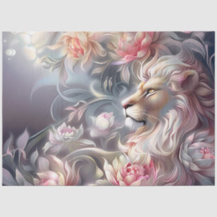 Majestueus Elegant Bloem Leeuwenkop Decoupage Tissuepapier
