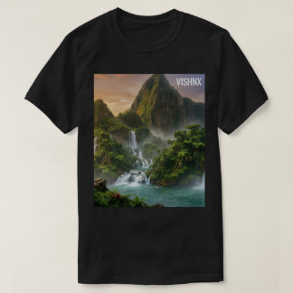 Majestueus fantasiebos en waterval esthetische gr t-shirt