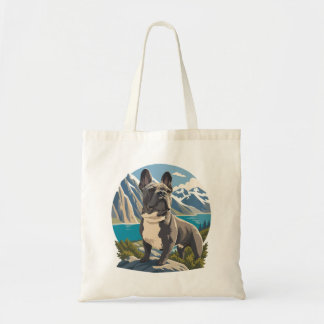 Majestueus Franse Bulldog Bergmeer Avontuur Tote Bag