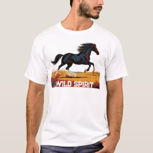 Majestueus galopperend paard vrijheid citaat typog t-shirt