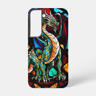 Majestueus Glas-in-Lood Draak Mythologisch Meester Samsung Galaxy Hoesje
