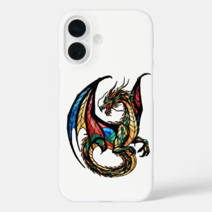 Majestueus Glas in lood Dragon Mythisch Meesterwer iPhone 16 Hoesje