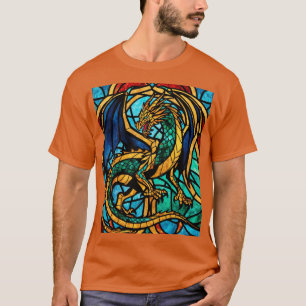 Majestueus Glas in lood Dragon Mythisch Meesterwer T-shirt