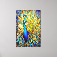 Majestueus Glas in lood Peacock Art Nouveau stijl