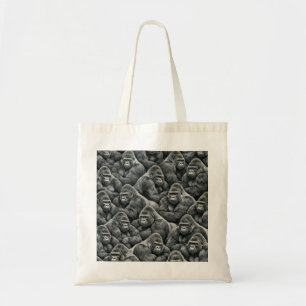 Majestueus Gorilla Patroon in Houtskoolgrijs Tote Bag