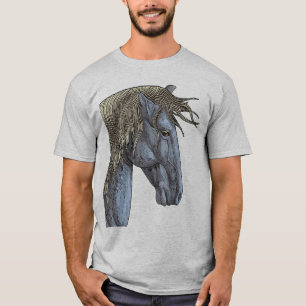 Majestueus grijs paard met golvende manen t-shirt