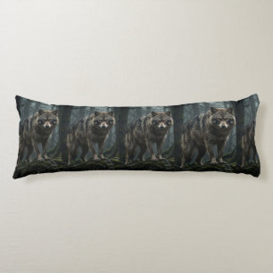 Majestueus Grijze Wolf Body Kussen – Wildernis Cad