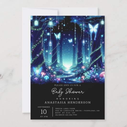 Majestueus grillig betoverd bos Baby shower Kaart (Voorkant)