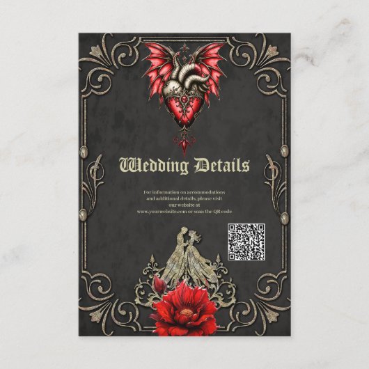 Majestueus hart, een gotische Romance Informatiekaartje (Voorkant)
