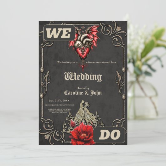 Majestueus hart, een gotische Romance Kaart (Staand voorkant)