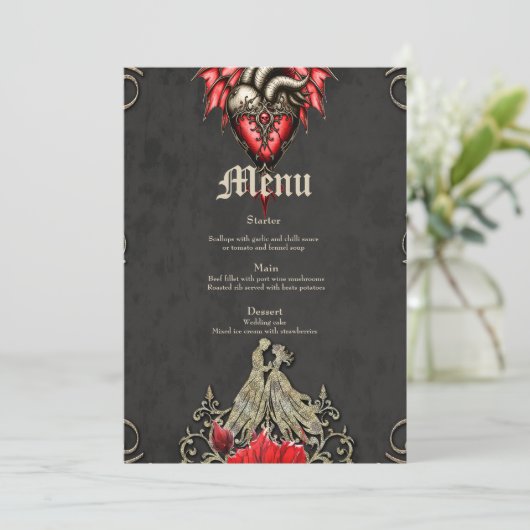 Majestueus hart, een gotische Romance Menu (Staand voorkant)
