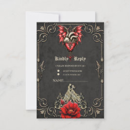 Majestueus hart, een gotische Romance RSVP Kaartje