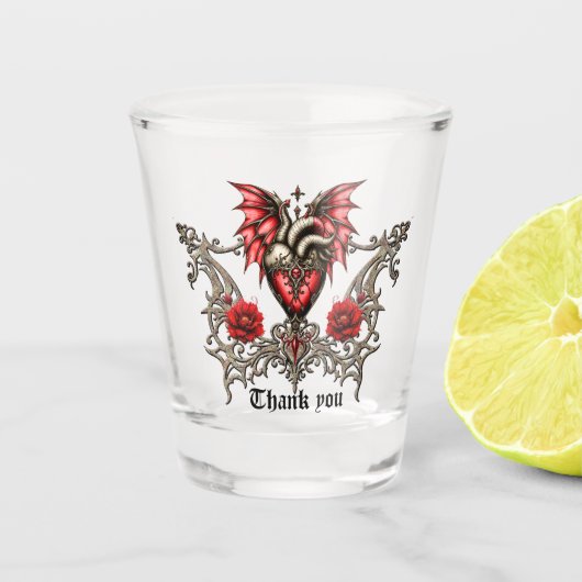 Majestueus hart, een gotische Romance Shot Glas (Voorkant)