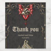 Majestueus hart, een gotische Romance Wijn Etiket (Enkel label)