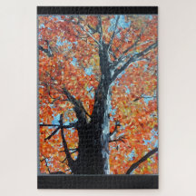 Majestueus herfstboom mozaïek ontwerp