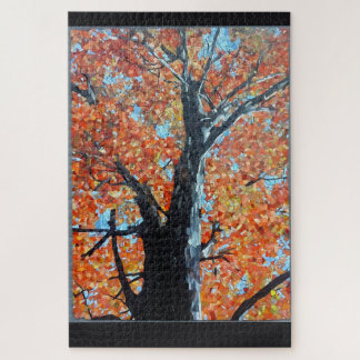 Majestueus herfstboom mozaïek ontwerp legpuzzel