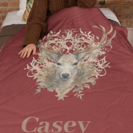 Majestueus hert - aangepaste naam fleece deken