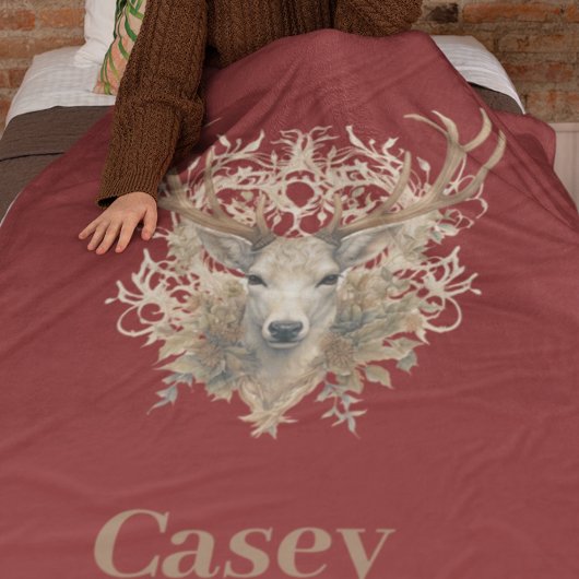 Majestueus hert - aangepaste naam fleece deken
