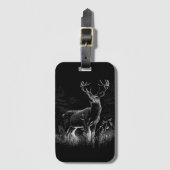 Majestueus hert in de wildernis - Black & White Ar Bagagelabel (Voorkant (verticaal))
