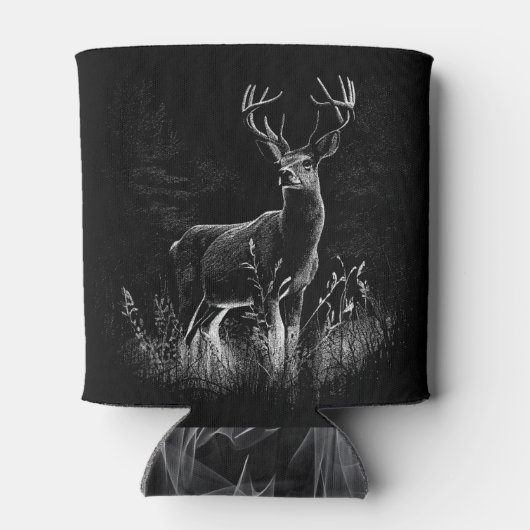 Majestueus hert in de wildernis - Black & White Ar Blikjeskoeler (Achterkant)