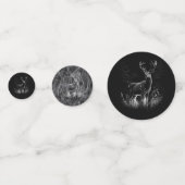 Majestueus hert in de wildernis - Black & White Ar Confetti (Achterkanten)