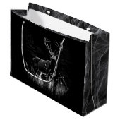 Majestueus hert in de wildernis - Black & White Ar Groot Cadeauzakje (Voorkant Gekanteld)