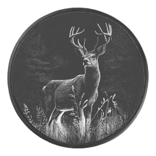 Majestueus hert in de wildernis - Black & White Ar Hockey Puck (Voorkant)
