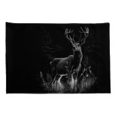 Majestueus hert in de wildernis - Black & White Ar Kussensloop (Achterkant-Rechts)