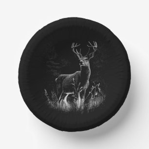 Majestueus hert in de wildernis - Black & White Ar Papieren Kommen