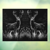 Majestueus hert in de wildernis - Black & White Ar Raamsticker (Vel 3)