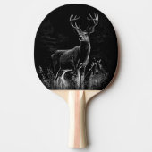 Majestueus hert in de wildernis - Black & White Ar Tafeltennisbatje (Voorkant)