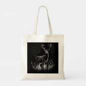 Majestueus hert in de wildernis - Black & White Ar Tote Bag (Achterkant)