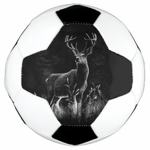 Majestueus hert in de wildernis - Black & White Ar Voetbal